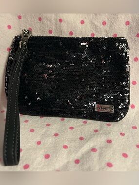 Express Black Sequin Wristlet Clutch with Strap